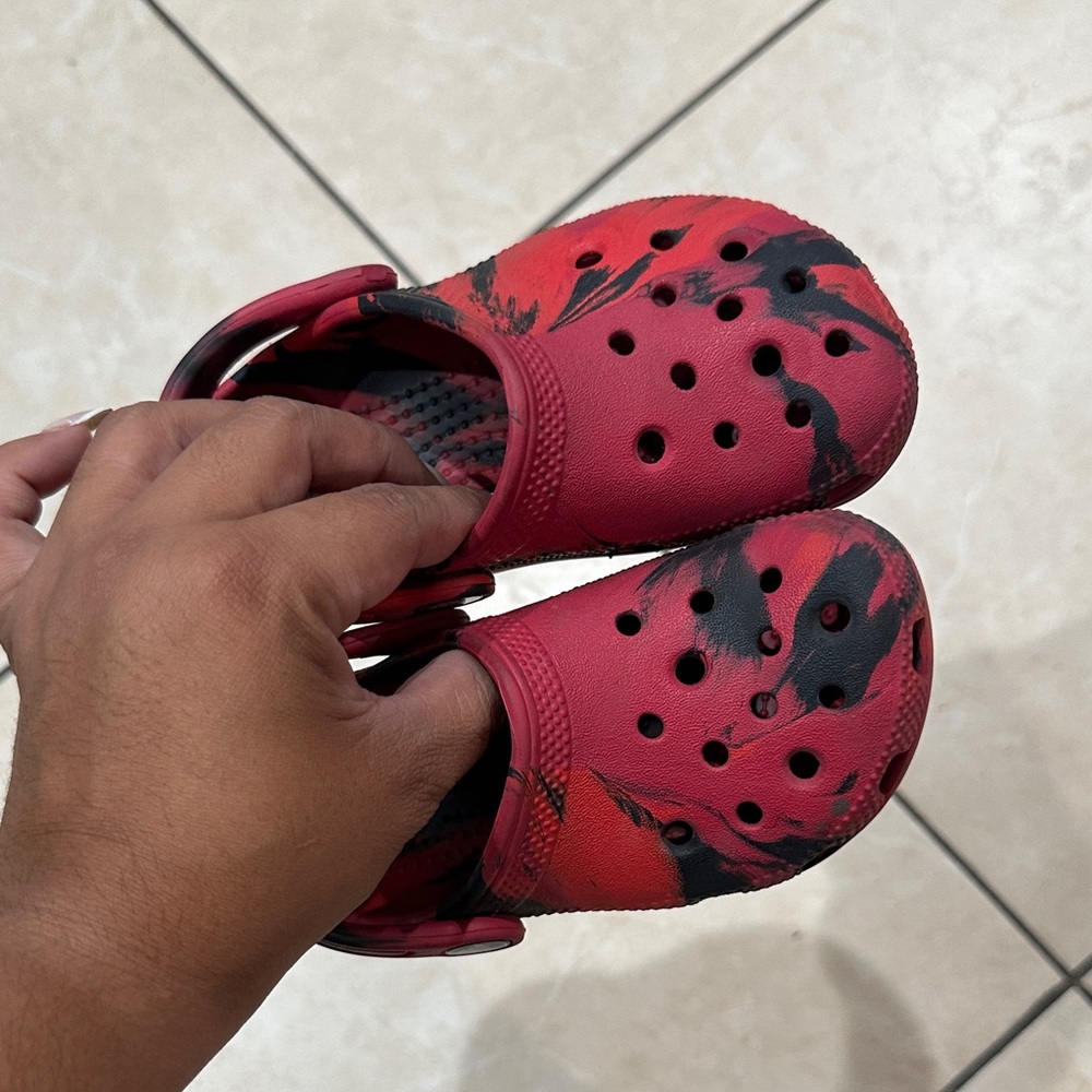 Kids Red and Black Crocs